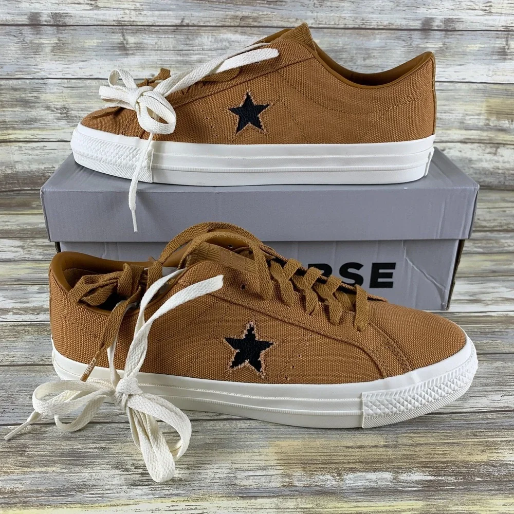 Converse Shoes Mens 9.5 Brown Raw Sugar One Star Pro Skate 90's Street Y2K NEW - Picture 5 of 15